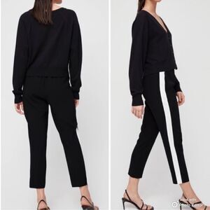 Aritzia Babaton Dexter Pants Pull-on Black White Stripe Tuxedo Trousers 0